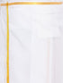 Men's Plus Size White And Gold Dhoti/Mundu/Vesty
