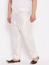 Men's Plus Size Cream Solid Relax Fit Churidar