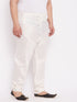 Men's Plus Size Cream Solid Relax Fit Churidar