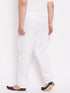 Men's Plus Size White Solid Pure Cotton Relaxed-Fit Pyjama