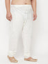Men's Plus Size Cream Silk Blend Pyjama