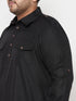 Men's Plus Size Black And Cream Cotton Blend Pathani Set