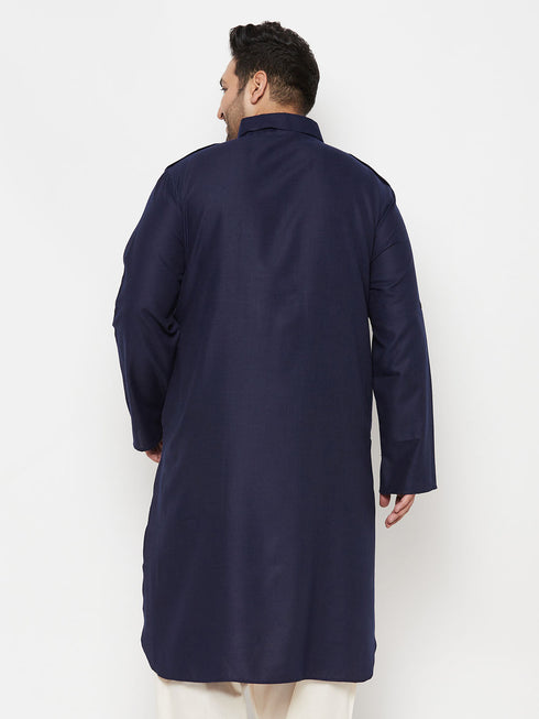 Men's Plus Size Blue Pathani Kurta
