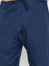 Men's Plus Size Blue Cotton Blend Pathani Set