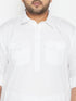 Men's Plus Size White Cotton Blend Pathani Set