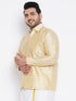 Men's Plus Size Golden Silk Blend Ethnic Shirt