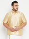 Men's Plus Size Gold Silk Blend Ethnic Shirt