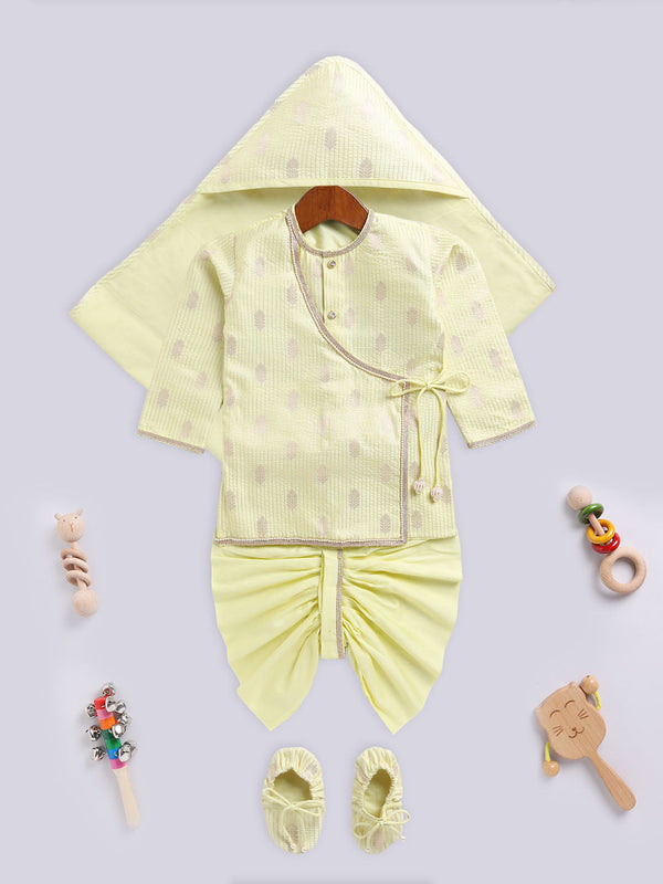 Infant Boy's Mint Green Silk Blend Ethnic Combo Set