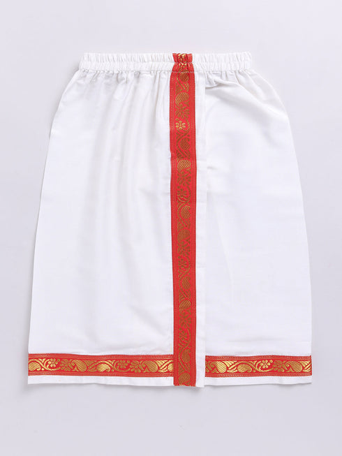 Infant Boy's Green Cotton Kurta And Mundu Set For Infants.