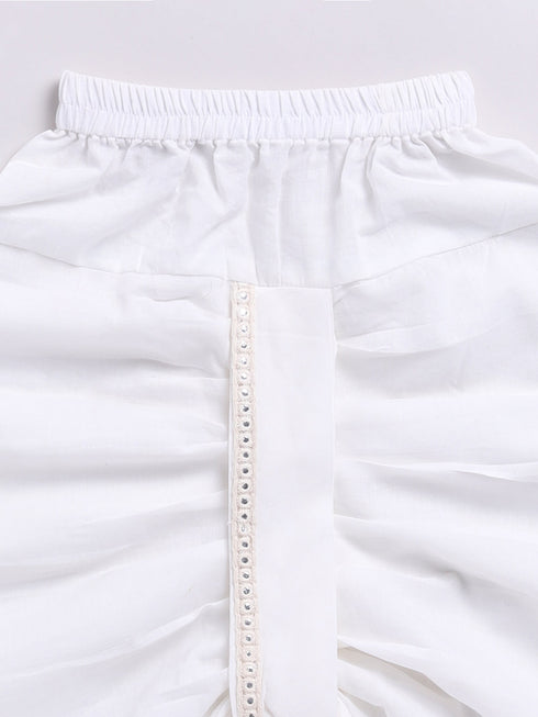 Boy's Red Kurta And Dhoti Set