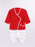 Boy's Red Kurta And Dhoti Set