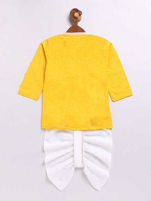 Boy's Yellow Kurta And Dhoti Set