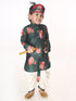 Boy's Multicolor-Base-Green Cotton Blend Kurta And Dhoti Set