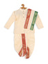 Boy's Gold-Toned Kurta With Dhoti Pants & With Dupatta