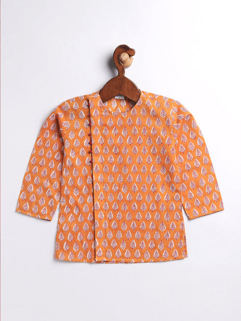 Infant Boy's Multicolor Cotton Kurta And Dhoti Set