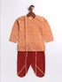 Infant Boy's Multicolor Cotton Kurta And Dhoti Set