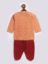 Infant Boy's Multicolor Cotton Kurta And Dhoti Set