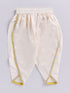 Infant Boy's Red And Cream Silk Blend Kurta And Dhoti Set