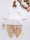 Infant Boy's White Chanderi Silk Kurta And Dhoti Set