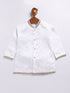 Infant Boy's White Chanderi Silk Kurta And Dhoti Set