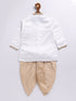 Infant Boy's White Chanderi Silk Kurta And Dhoti Set