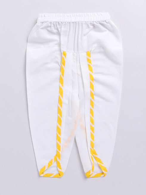 Boy's Yellow Cotton Kurta Dhoti Set