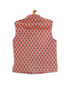 Boy's Gold-Toned & Maroon Woven Design Nehru Jackets