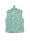 Sishu Boy's Green & Gold-Toned Woven Design Slim-Fit Nehru Jacket