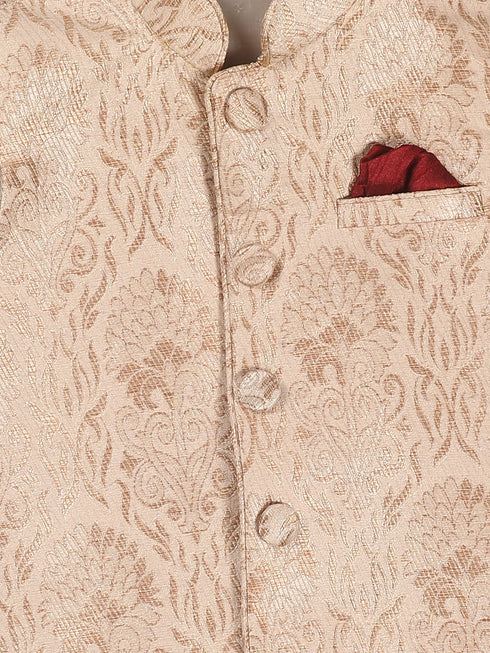 Boy's Rose Gold Silk Blend Nehru Jacket
