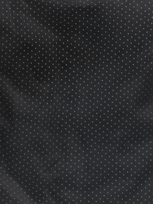 Boy's Black Polka Dot Printed Slim-Fit Nehru Jacket