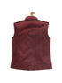 Sishu Boy's Maroon Polka Dots Print Velvet Nehru Jacket