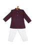 Sishu Boy's Purple Kurta And White Pyjama Set