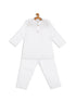 Boy's White Kurta With White Pyjama Set