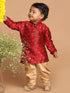 Boy's Maroon Kurta With Dhoti Pant Set