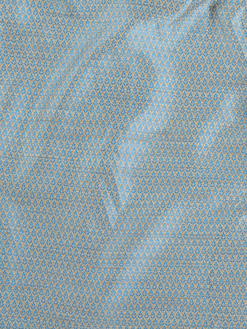 Sishu Boy's Blue Woven Kurta With Rose Gold Pyjama Set