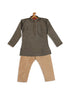 Sishu Boy's Black Woven Kurta And Rose Gold Pyjama Set
