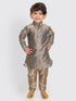 Boy's Chiku Cotton Blend Kurta Pyjama Set