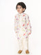Boy's Multicolor-Base-Cream Cotton Blend Kurta Pyjama Set