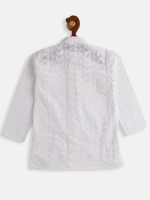 Boy's White Pure Cotton Kurta