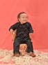 Sishu Boy's' Black Mirror Work Kurta Pyjama Set