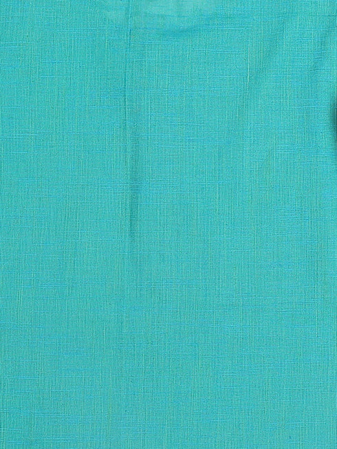 Sishu Boy's' Turquoise Blue Cotton Kurta And White Pyjama Set