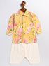 Sishu Boy's Yellow Floral Printed Kurta Patiala Set