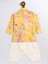 Sishu Boy's Yellow Floral Printed Kurta Patiala Set