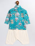 Sishu Boy's Turquoise Blue Floral Printed Kurta Patiala Set