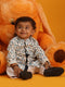 Sishu Boy's White And Blue Penguin Printed Cotton Kurta Pyjama Set