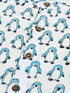 Sishu Boy's White And Blue Penguin Printed Cotton Kurta Pyjama Set