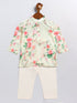Boy's' Yellow Floral Printed Cotton Kurta Pyjama Set