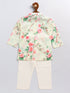 Boy's' Yellow Floral Printed Cotton Kurta Pyjama Set
