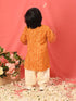 Boy's' Yellow Bandhni Kurta And Patiala Set