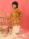 Boy's' Yellow Patola Print Festive Kurta Pyjama Set